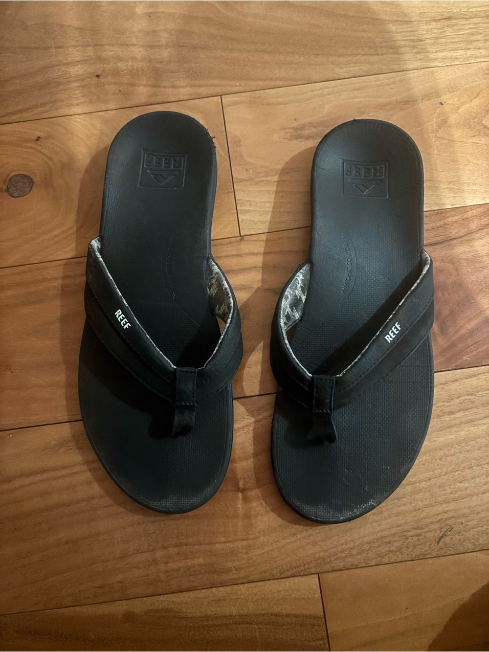 Reef Black Flip Flop Sandals with Subtle Logo